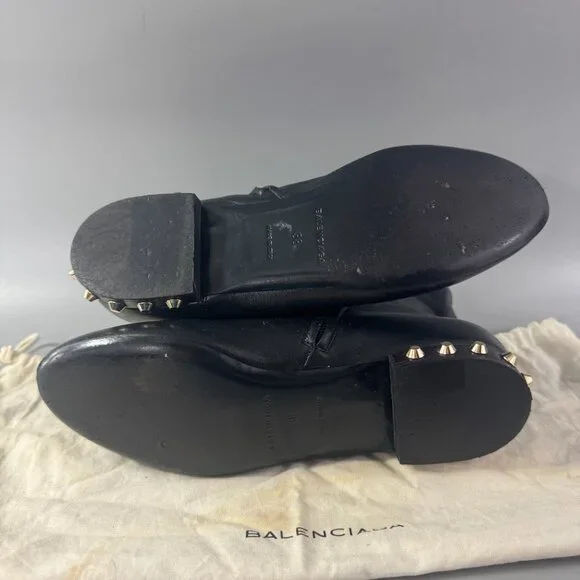 Authentic Balenciaga Leather Studded Accents Boots, Size 38 - Picture 9 of 15